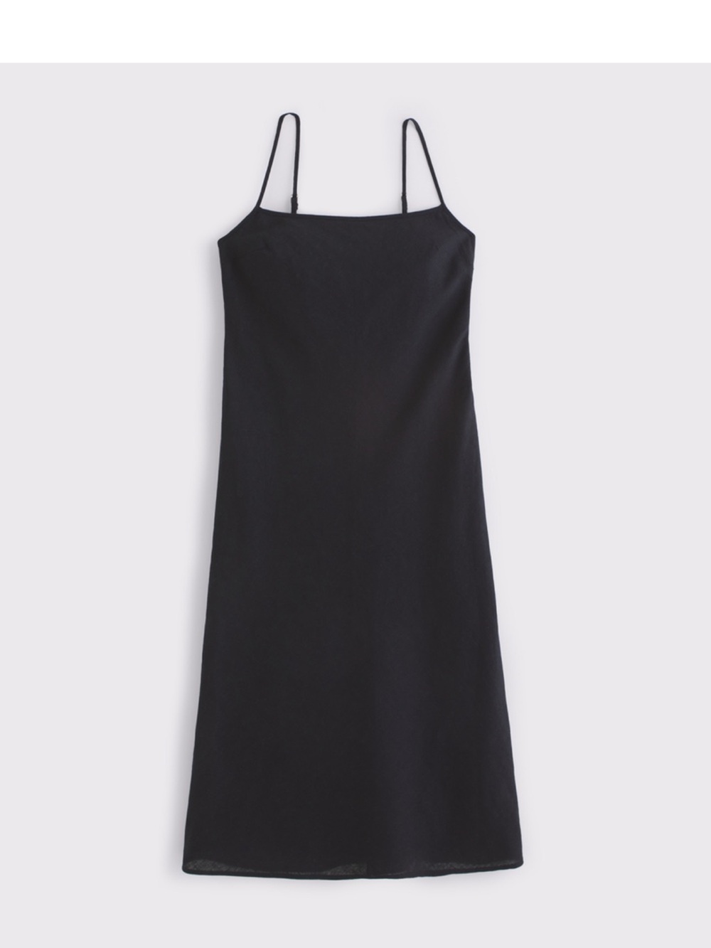 A&F Linen Blend Julia Black Slip Midi Dress